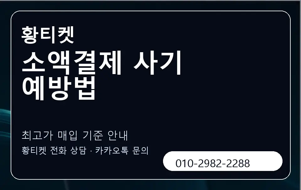 소액결제 사기 예방법 황티켓 캐러셀 3