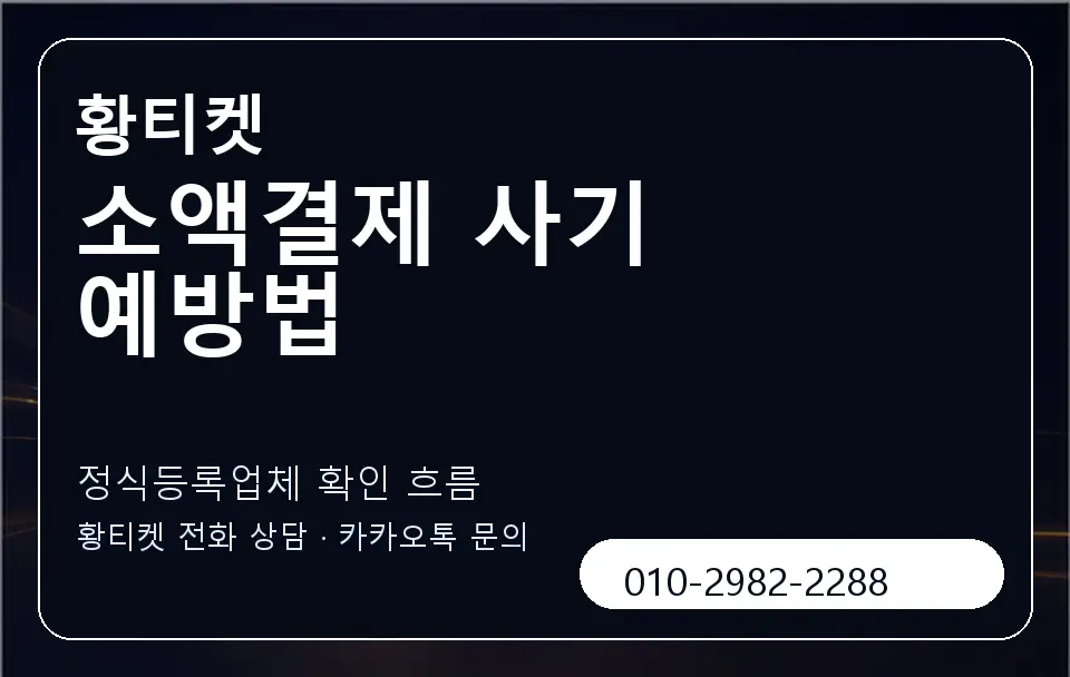 소액결제 사기 예방법 황티켓 캐러셀 4