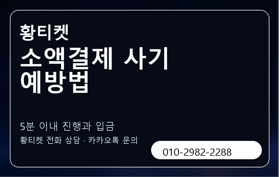 소액결제 사기 예방법 황티켓 캐러셀 6