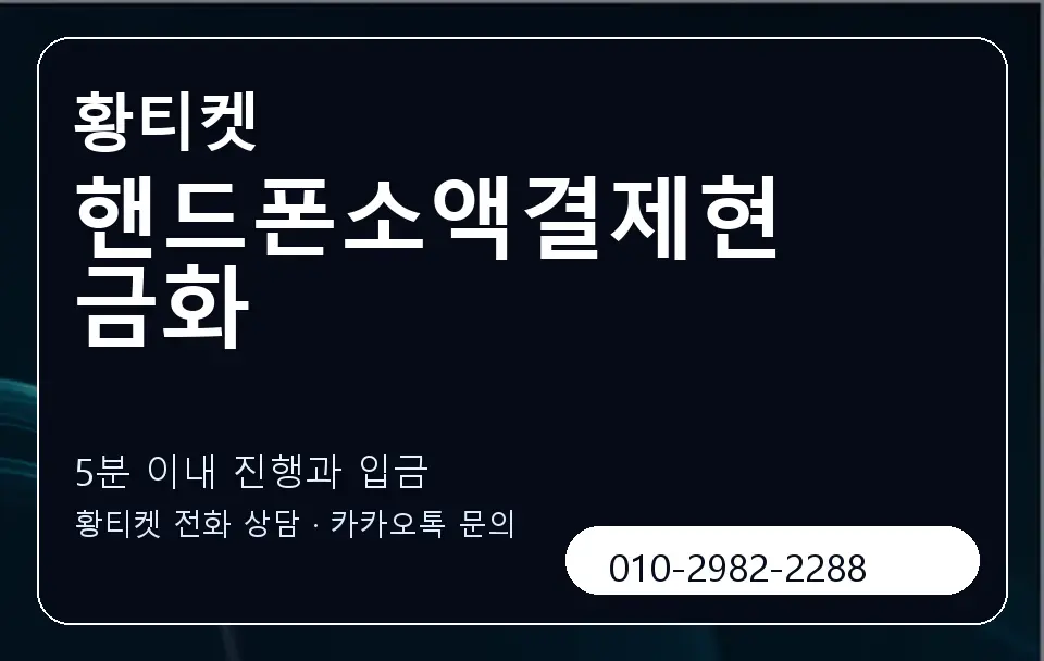 핸드폰소액결제현금화 황티켓 캐러셀 6