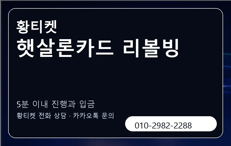 햇살론카드 리볼빙 황티켓 캐러셀 6
