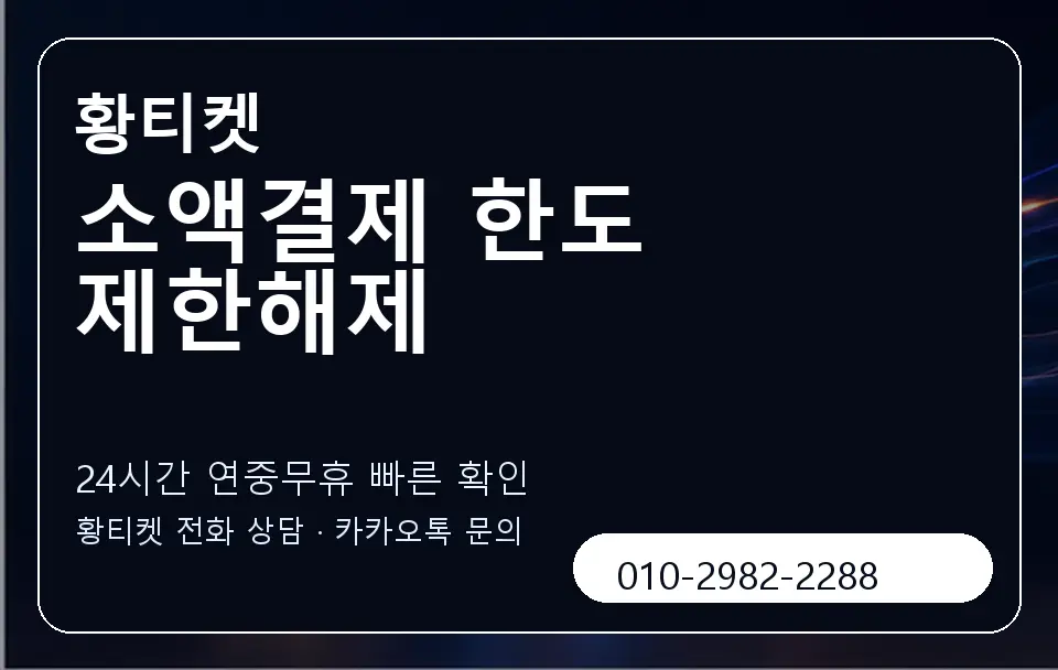 소액결제 한도 제한해제 황티켓 캐러셀 2
