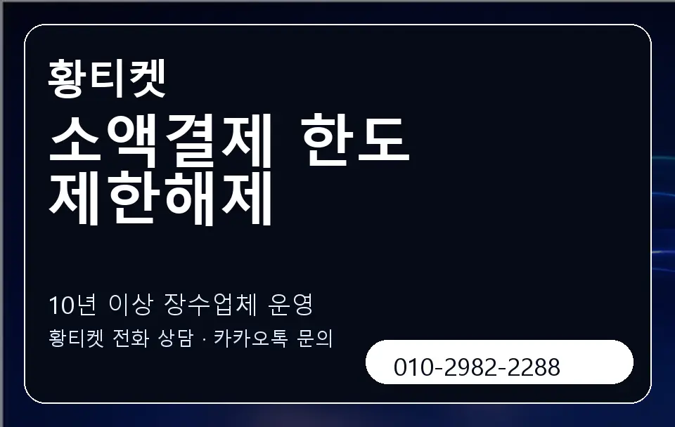 소액결제 한도 제한해제 황티켓 캐러셀 5