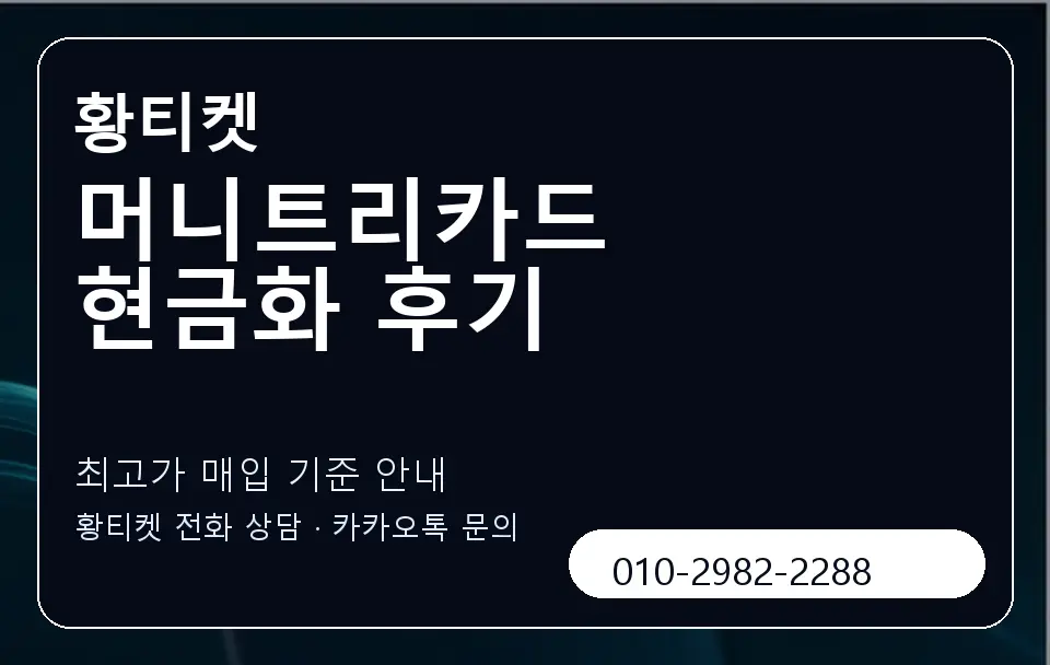 머니트리카드 현금화 후기 황티켓 캐러셀 3