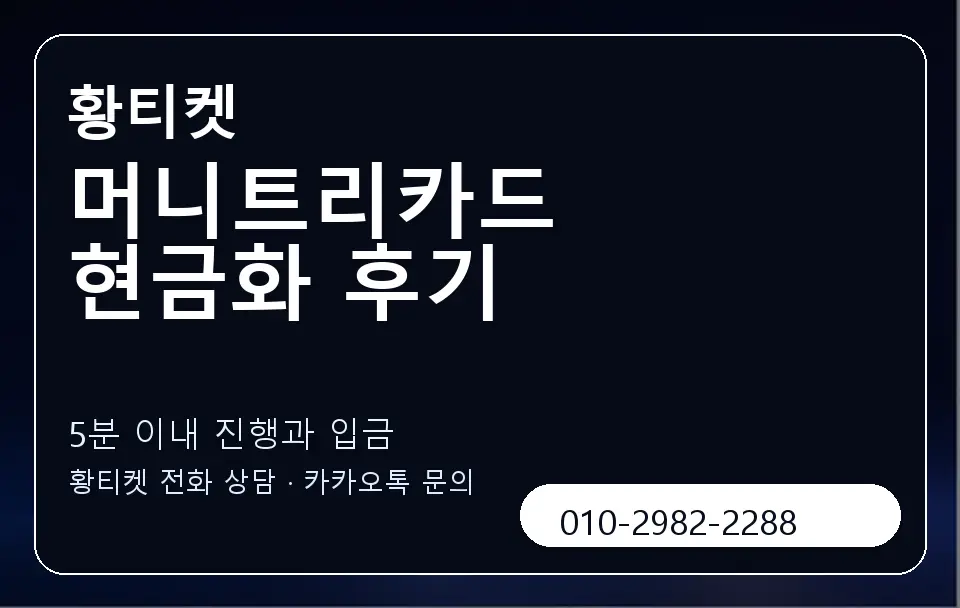 머니트리카드 현금화 후기 황티켓 캐러셀 6
