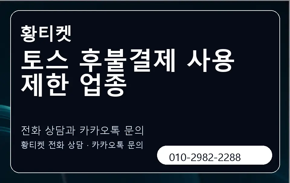 토스 후불결제 사용 제한 업종 황티켓 캐러셀 1