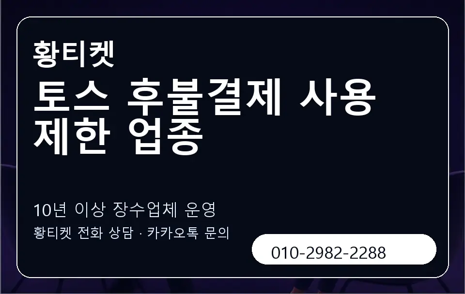 토스 후불결제 사용 제한 업종 황티켓 캐러셀 5