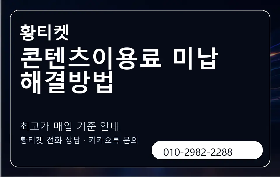 콘텐츠이용료 미납 해결방법 황티켓 캐러셀 3
