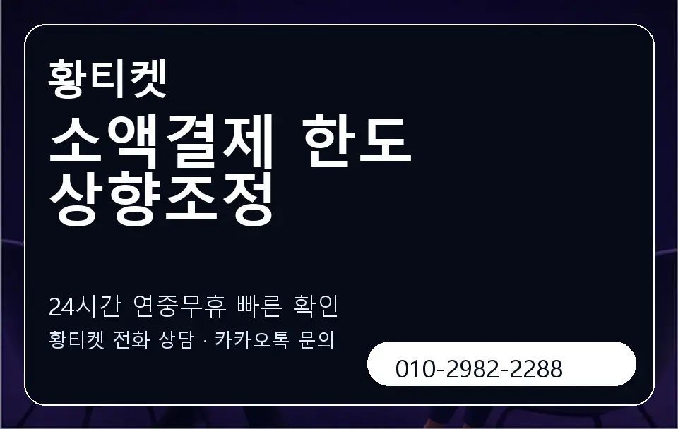 소액결제 한도 상향조정 황티켓 캐러셀 2