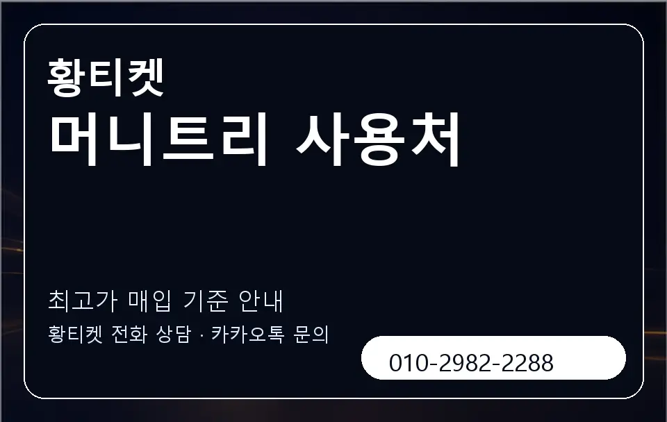 머니트리 사용처 황티켓 캐러셀 3
