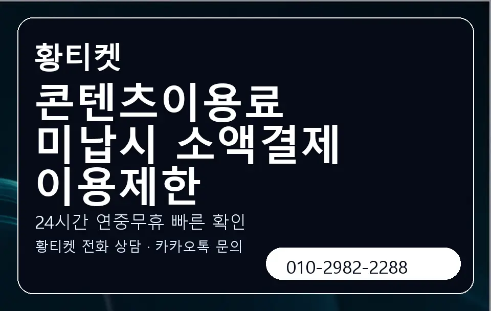 콘텐츠이용료 미납시 소액결제 이용제한 황티켓 캐러셀 2