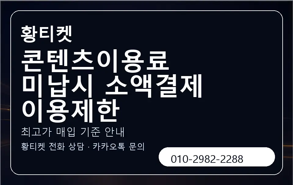 콘텐츠이용료 미납시 소액결제 이용제한 황티켓 캐러셀 3