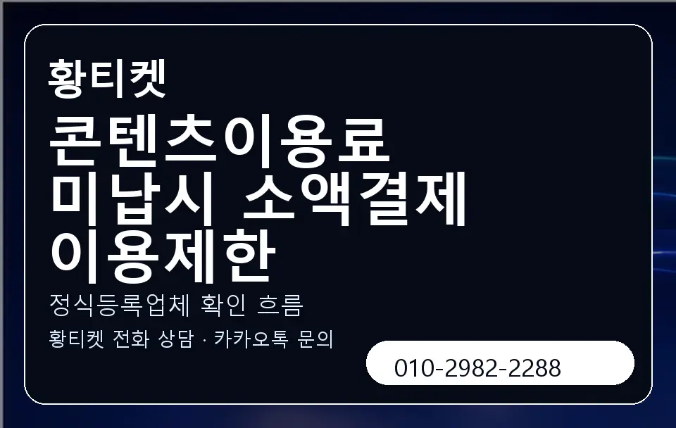 콘텐츠이용료 미납시 소액결제 이용제한 황티켓 캐러셀 4