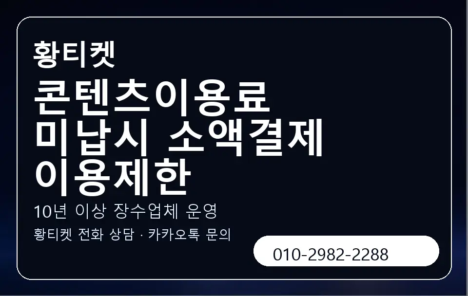 콘텐츠이용료 미납시 소액결제 이용제한 황티켓 캐러셀 5