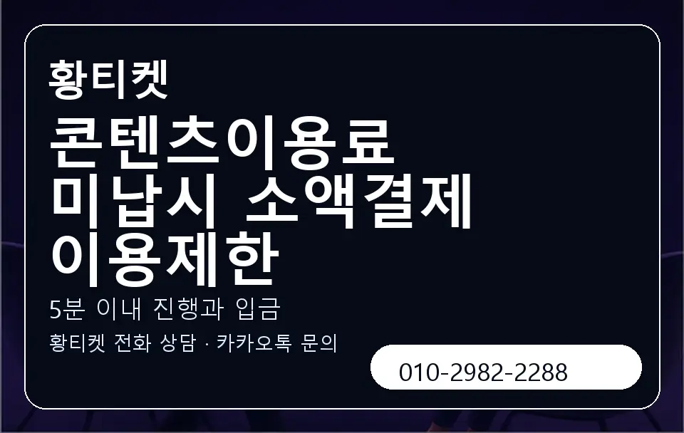 콘텐츠이용료 미납시 소액결제 이용제한 황티켓 캐러셀 6
