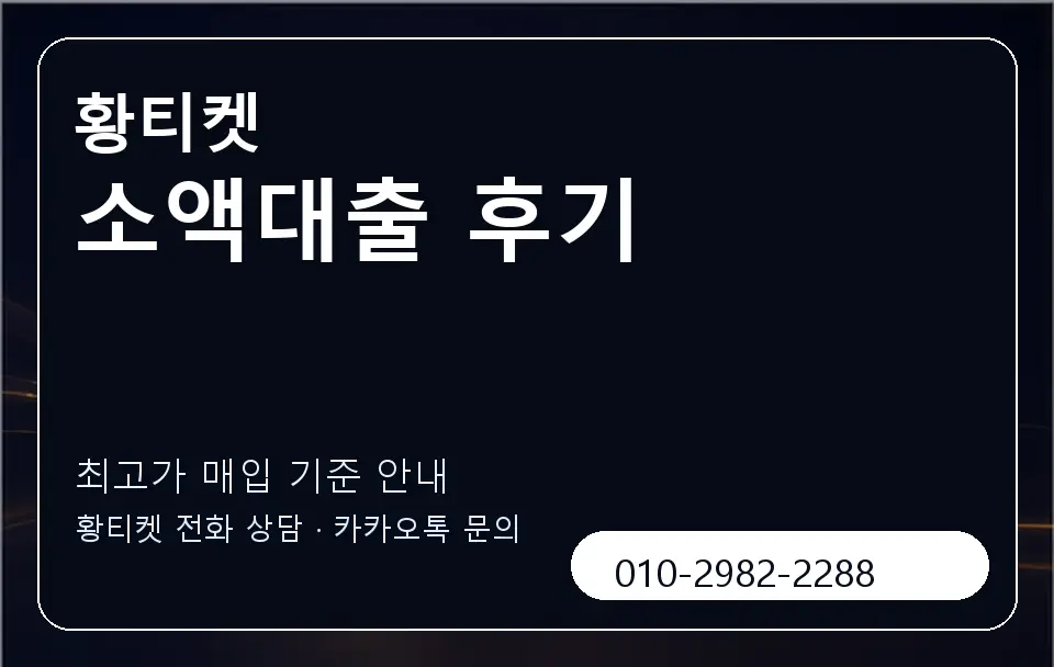 소액대출 후기 황티켓 캐러셀 3