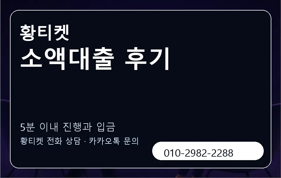 소액대출 후기 황티켓 캐러셀 6