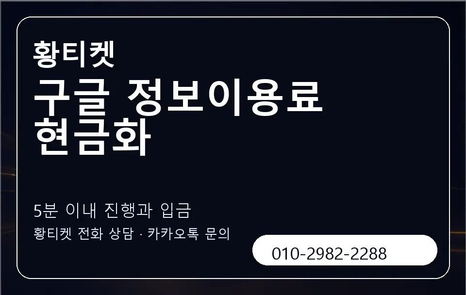 구글 정보이용료 현금화 황티켓 캐러셀 6