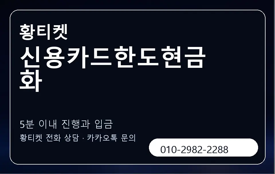 신용카드한도현금화 황티켓 캐러셀 6