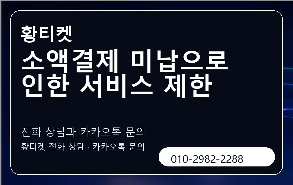 소액결제 미납으로 인한 서비스 제한 황티켓 캐러셀 1