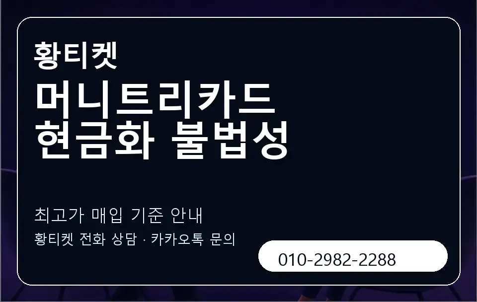 머니트리카드 현금화 불법성 황티켓 캐러셀 3
