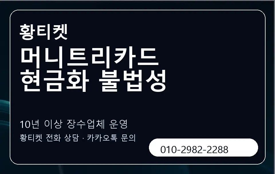 머니트리카드 현금화 불법성 황티켓 캐러셀 5