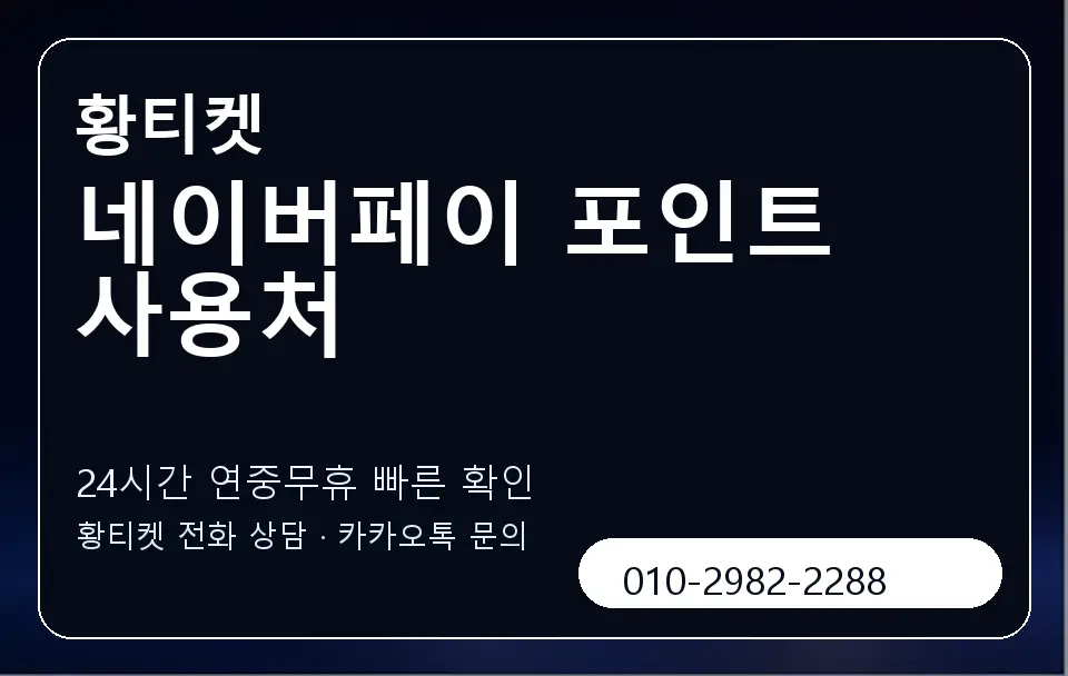 네이버페이 포인트 사용처 황티켓 캐러셀 2