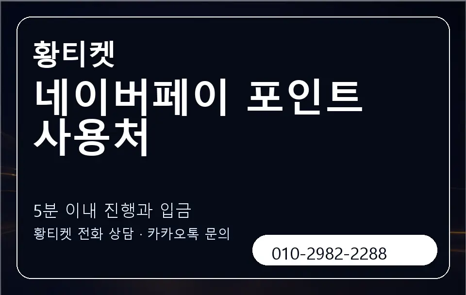네이버페이 포인트 사용처 황티켓 캐러셀 6