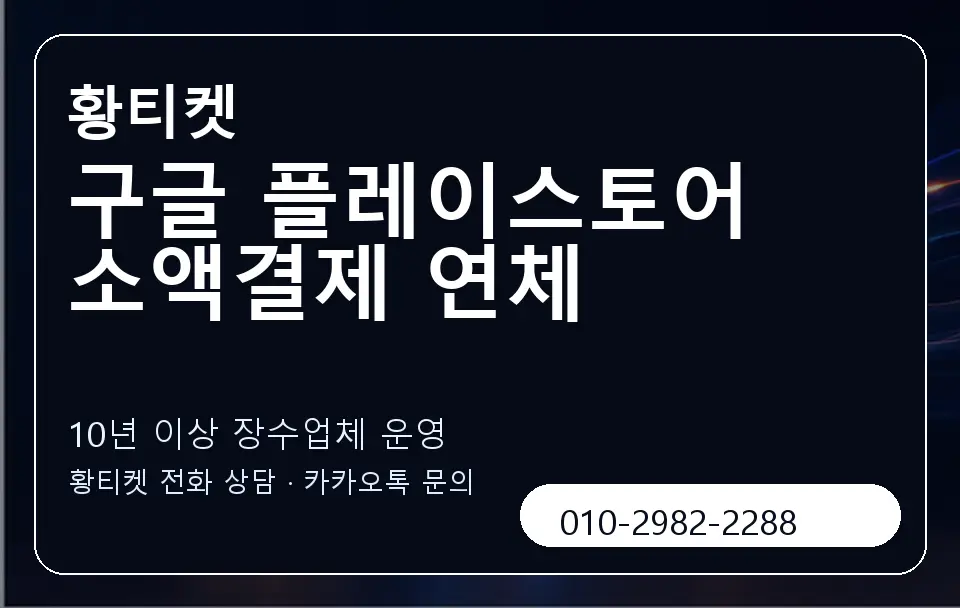 구글 플레이스토어 소액결제 연체 황티켓 캐러셀 5