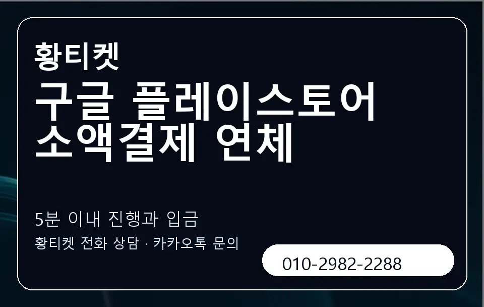 구글 플레이스토어 소액결제 연체 황티켓 캐러셀 6