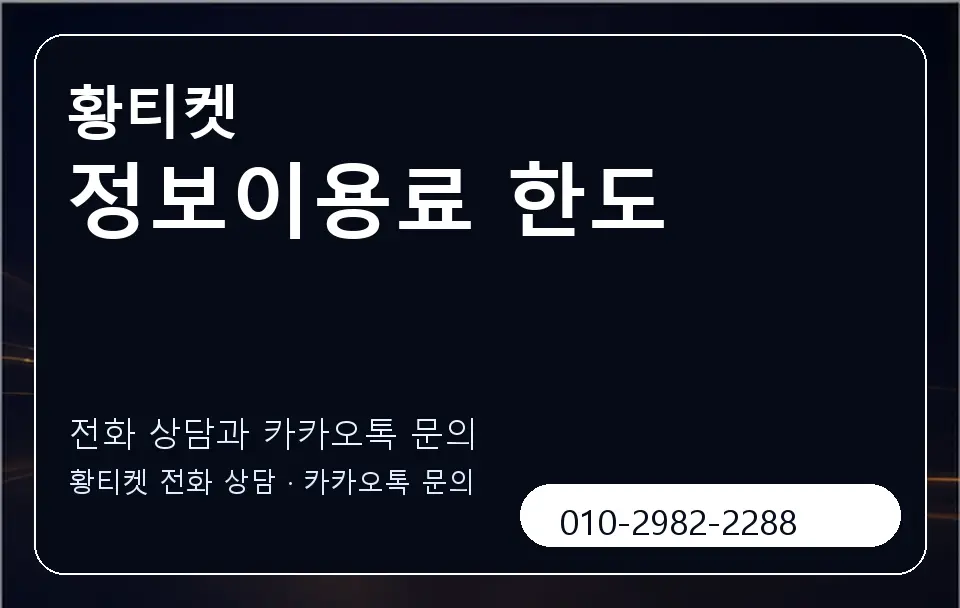 정보이용료 한도 황티켓 캐러셀 1