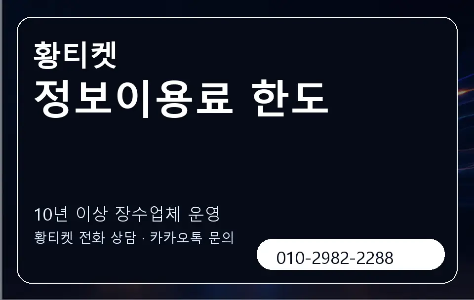 정보이용료 한도 황티켓 캐러셀 5