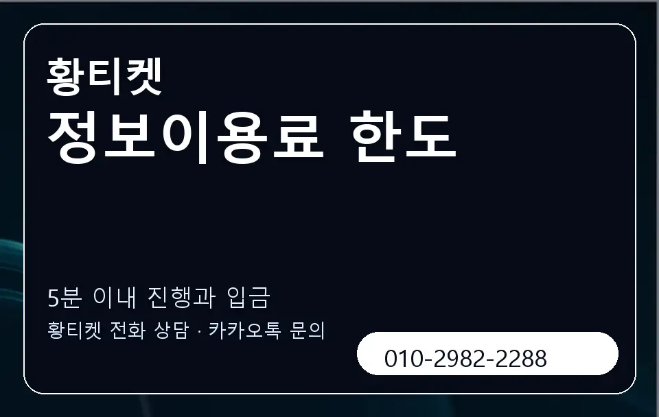 정보이용료 한도 황티켓 캐러셀 6