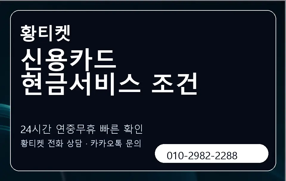 신용카드 현금서비스 조건 황티켓 캐러셀 2