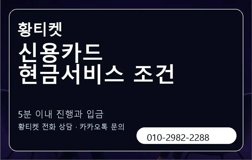 신용카드 현금서비스 조건 황티켓 캐러셀 6