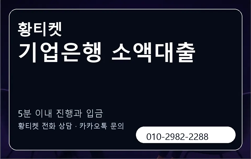 기업은행 소액대출 황티켓 캐러셀 6