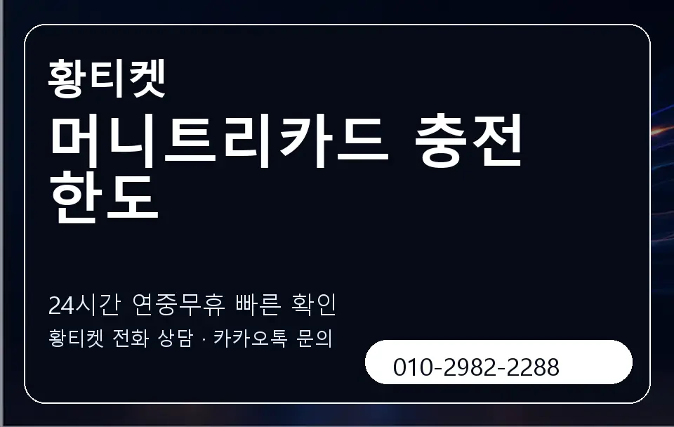 머니트리카드 충전 한도 황티켓 캐러셀 2