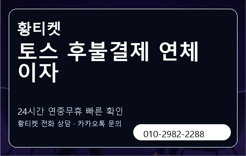 토스 후불결제 연체 이자 황티켓 캐러셀 2