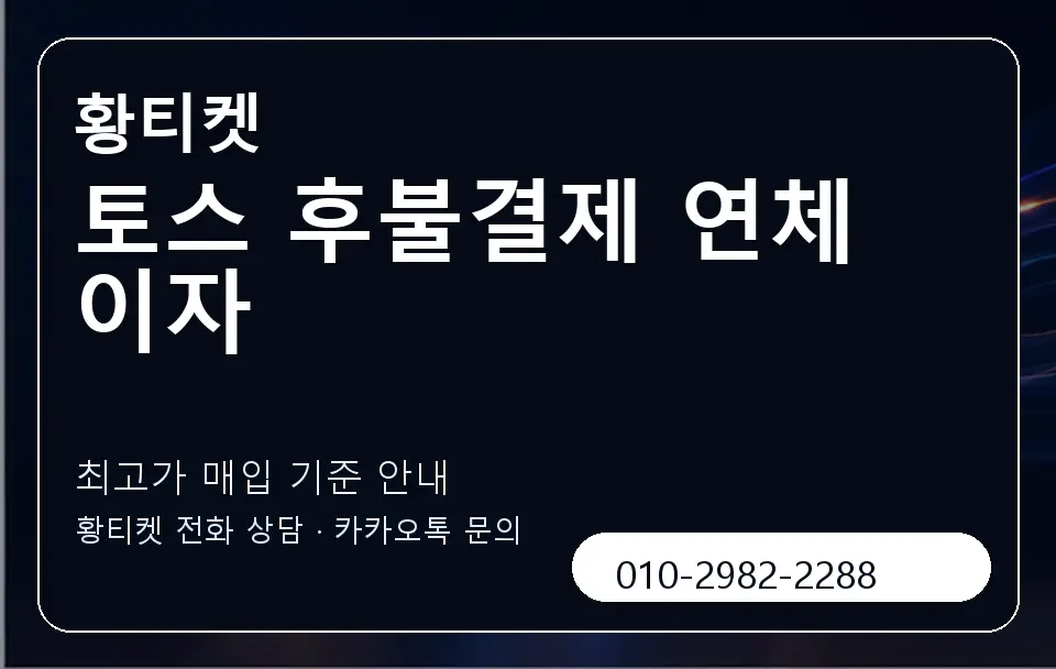 토스 후불결제 연체 이자 황티켓 캐러셀 3
