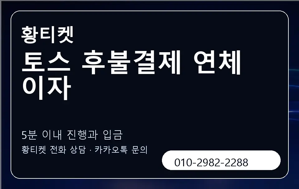 토스 후불결제 연체 이자 황티켓 캐러셀 6