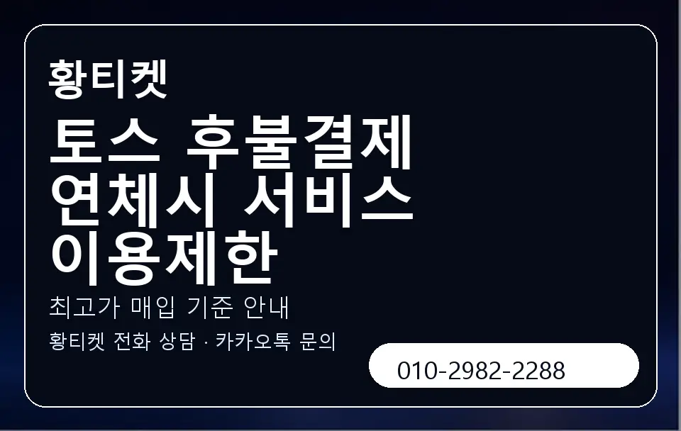 토스 후불결제 연체시 서비스 이용제한 황티켓 캐러셀 3