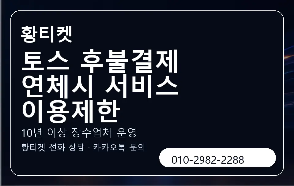 토스 후불결제 연체시 서비스 이용제한 황티켓 캐러셀 5