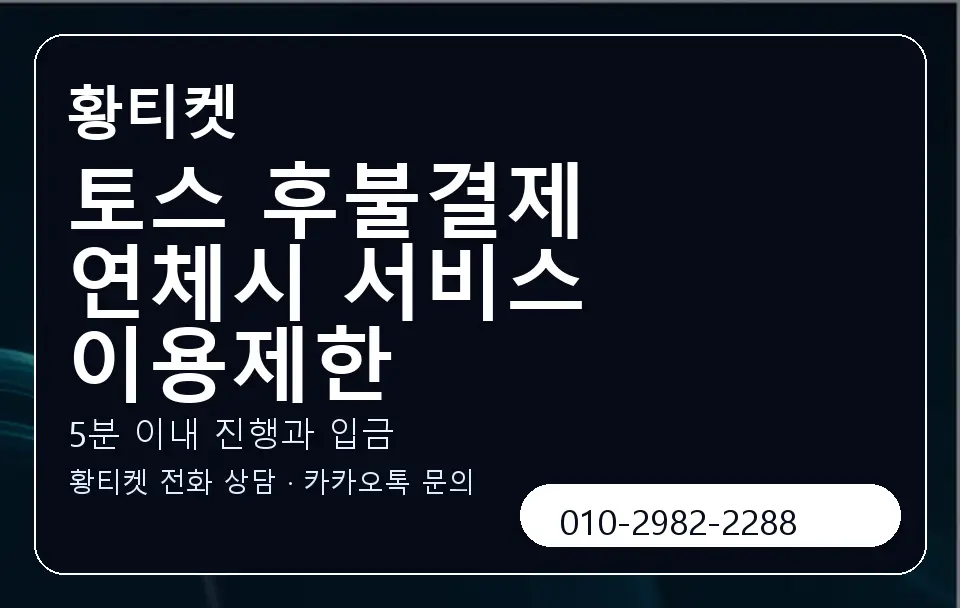 토스 후불결제 연체시 서비스 이용제한 황티켓 캐러셀 6