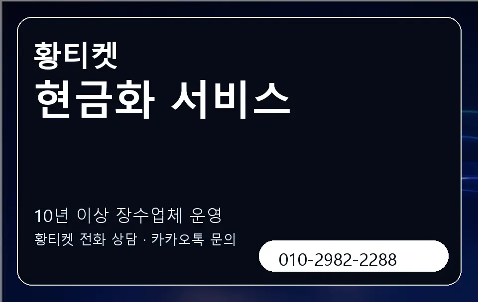 현금화 서비스 황티켓 캐러셀 5
