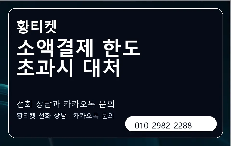 소액결제 한도 초과시 대처 황티켓 캐러셀 1