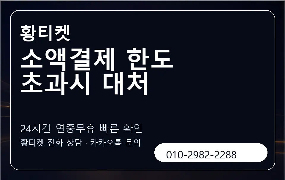 소액결제 한도 초과시 대처 황티켓 캐러셀 2
