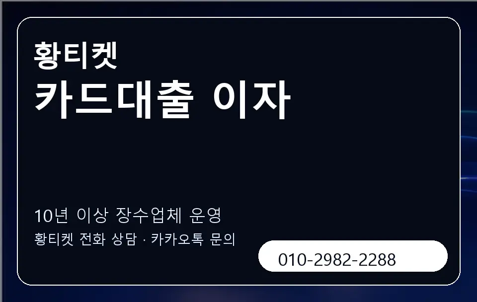 카드대출 이자 황티켓 캐러셀 5