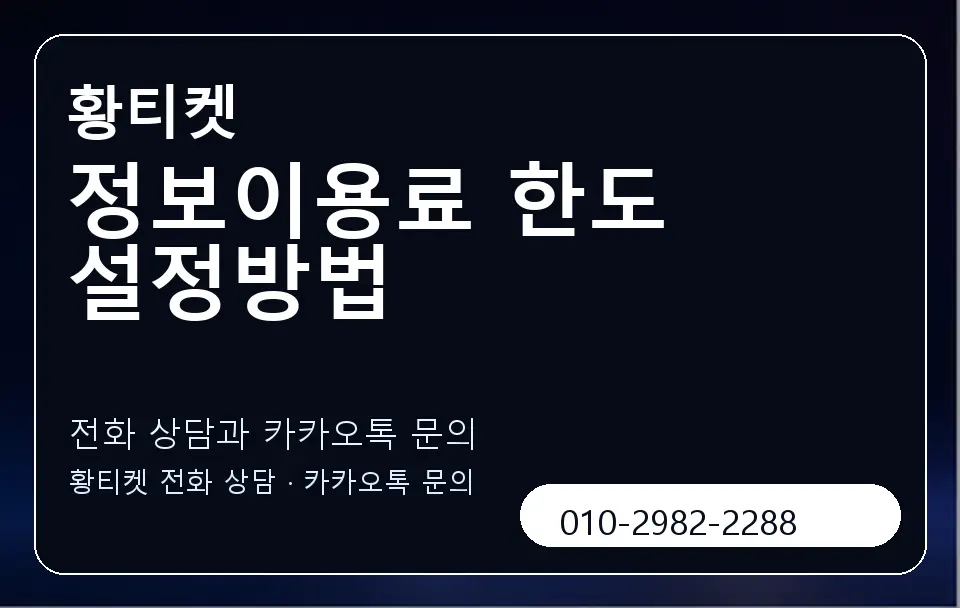 정보이용료 한도 설정방법 황티켓 캐러셀 1