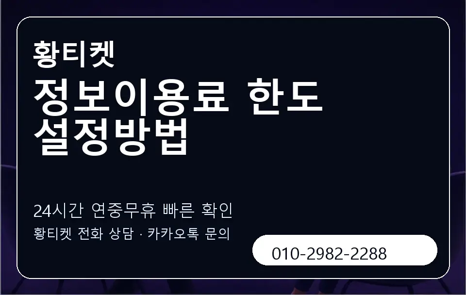 정보이용료 한도 설정방법 황티켓 캐러셀 2