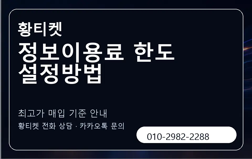 정보이용료 한도 설정방법 황티켓 캐러셀 3